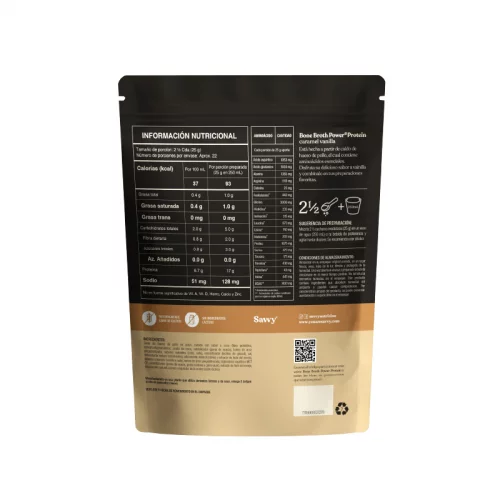 Bone Broth Power Caramel Vanilla Proteína Savvy