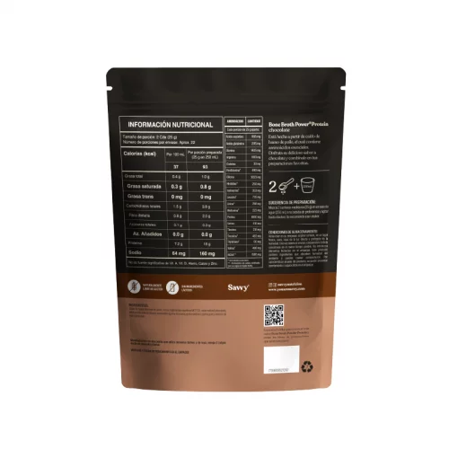 Bone Broth Power Protein Chocolate Proteína Savvy