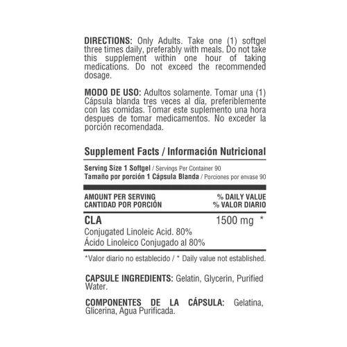 CLA 1500mg 90 Softgel Healthy Sports