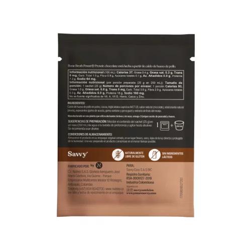 Sachet Bone Broth Power Chocolate Savvy