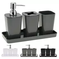 Accesorios de Baño Surtido Setx4  Blanco Negro Gris