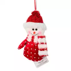 Adorno Arbol Colgante H-Nieve Rojo-Blanco 6X2X14Cm