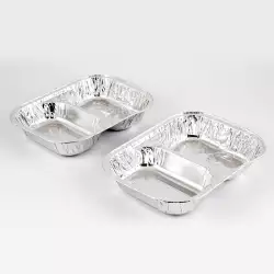 Bandeja bbq doble x 2 unidades alumino