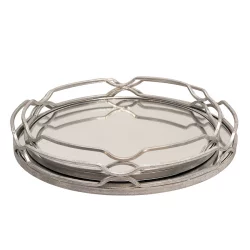 Bandeja decorativa 14910-01 silver grande la sb