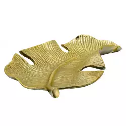Bandeja decorativa 16351-02 con modelo de hoja 33cm