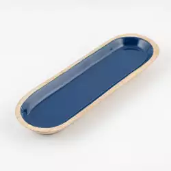 Bandeja Expressions Flora 30X2X10Cm Azul Madera