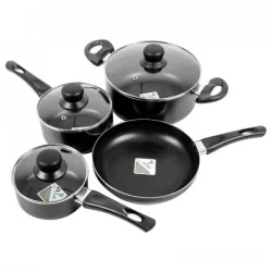 Bateria De Ollas Alpine Negro 7 Ud Antiadherente Ai 20632B