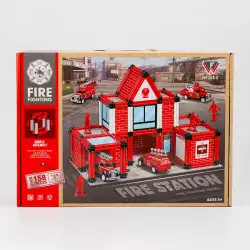 Bloques Maypa Estacion Bomberos 38X8Cm Rojo Plastico