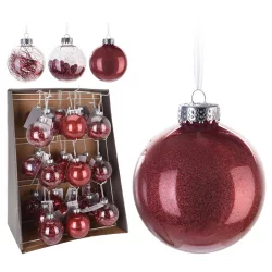 Bola de navidad 8 cm rojo surtido