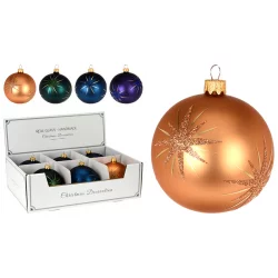 Bola nav 10cm decor estrella azl verde rose surt avg114280