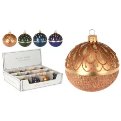 Bola nav 6cm decor pavoreal azl verde rose surt avg114390