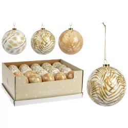 Bola nav 7cm dorado hojas surt apf478710