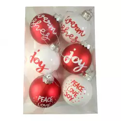 Bolas Nav Blanco-Rojo 6Pz Santini 130-2500601