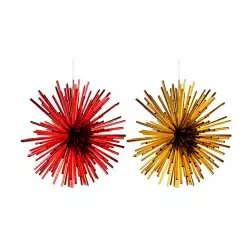 Bolas Nav Rojo-Dorado 2Pz 10X10X10Cm Santini 130-2500107