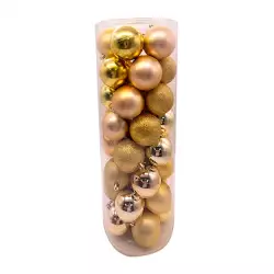 Bolas navideñas dorado champagne 40Pzs 7cm Expressions GS01C02717