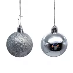 Bolas navideñas plateadas 16Pzs 5cm Expressions GS01C03024