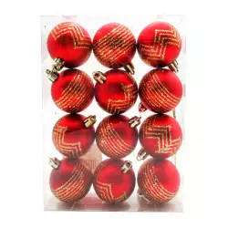 Bolas navideñas rojas 12Pzs 5cm Expressions GS01C03025