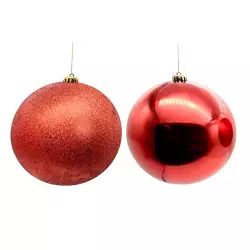 Bolas navideñas rojas 2Pzs 20cm Expressions GS01C03027