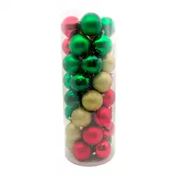 Bolas navideñas rojo verde 40Pzs 7cm Expressions GS01C02713