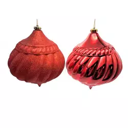 Bolas onion navideñas rojas 2Pzs 20cm Expressions GS01D09212