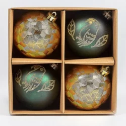 Bolas X4pzs 8cm Eg01202039hs Verde- Dor- Esch Mate