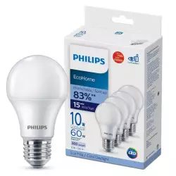 Bombillos X4  Ecohome 10W Luz Fria