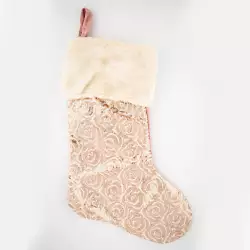 Bota Navideña Decorativa Rosada Santini