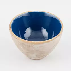 Bowl Tazon Expressions Flora Pequeño 12Cm Azul Madera