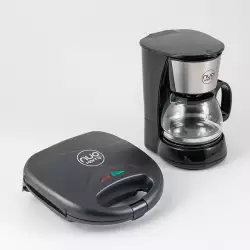 Cafetera+ Sanduchera Nuo Home Negro 4 Tz 650 W 750 W Plastico 56