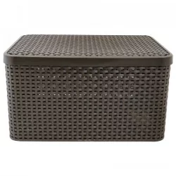 Caja Organizadora Curver 205861 Rattan 44X24X33 Cm Cafe 34 Lt