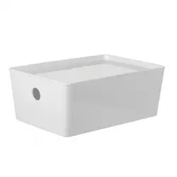 Caja RectãNgulo 26X18X10Cm Blanco 3.8 Lt Plastico Tg5412