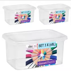 Cajas organizadoras set x3 urban natural lapices 8l 2393