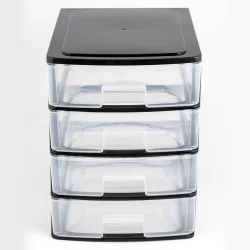 Cajonero 4 Cajones Great Plastic Stylo Negro