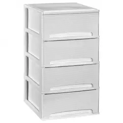 Cajonero Apilable 4 Cajones Diseño Líneas Great Plastic