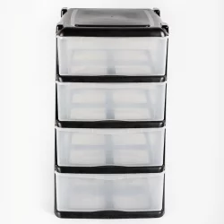 Cajonero Great Plastic Nova 39.5X39.5X70 Negro 4 Cajones 2734