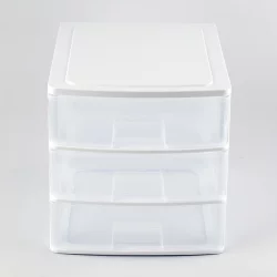 Cajonero Organizador 3 Cajones Great Plastic Stylo Blanco