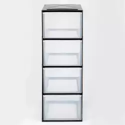 Cajonero Organizador Modular Great Plastic 4 Cajones Negro