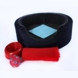 Cama Perro Clark 39269 Azul Comedero/Cobija/Juguete/Panal