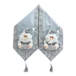 Camino de mesa navideño santa plata 160x33.5x3.5cm