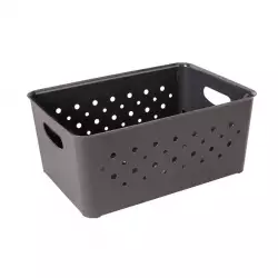 Canastas Great Plastic 25X18X18Cm Gris Oscuro