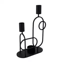 Candelabro concepts Crystal Blue 16x24x7cm negro hierro 567-57225