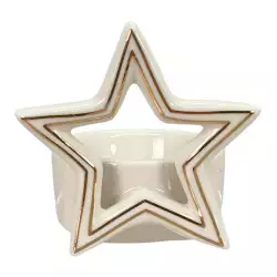 Candelabro navideño de estrella Santini 7X7Cm Blanco