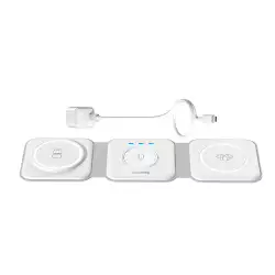 Cargador Inalambrico Autosky Portatil 3 En 1 Blanc