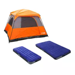 Carpa + Colchon Clark Sencillo Y Doble 300X180X270Cm Naranja Poli