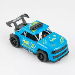 Carro Maypa Con Luz Y Sonido  19X9Cm Negro Azul  Plastico