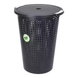 Cesta de Ropa Mediana Negro Plastico