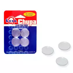 Chupas De Fijación Lexa. Plana.  De 19 Mm Para Vidrio.