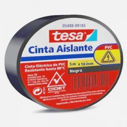 Cinta Aislante Tesa 5 Mts X 18 Mm Negra