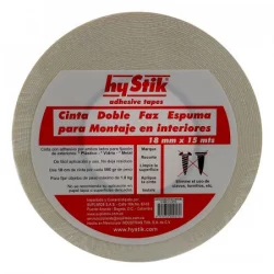 Cinta Doble Faz Espuma Mm X Hystik Tape 18-Blanco