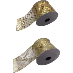 Cinta navidad 9m santini dorado lineas surt 130-5400188